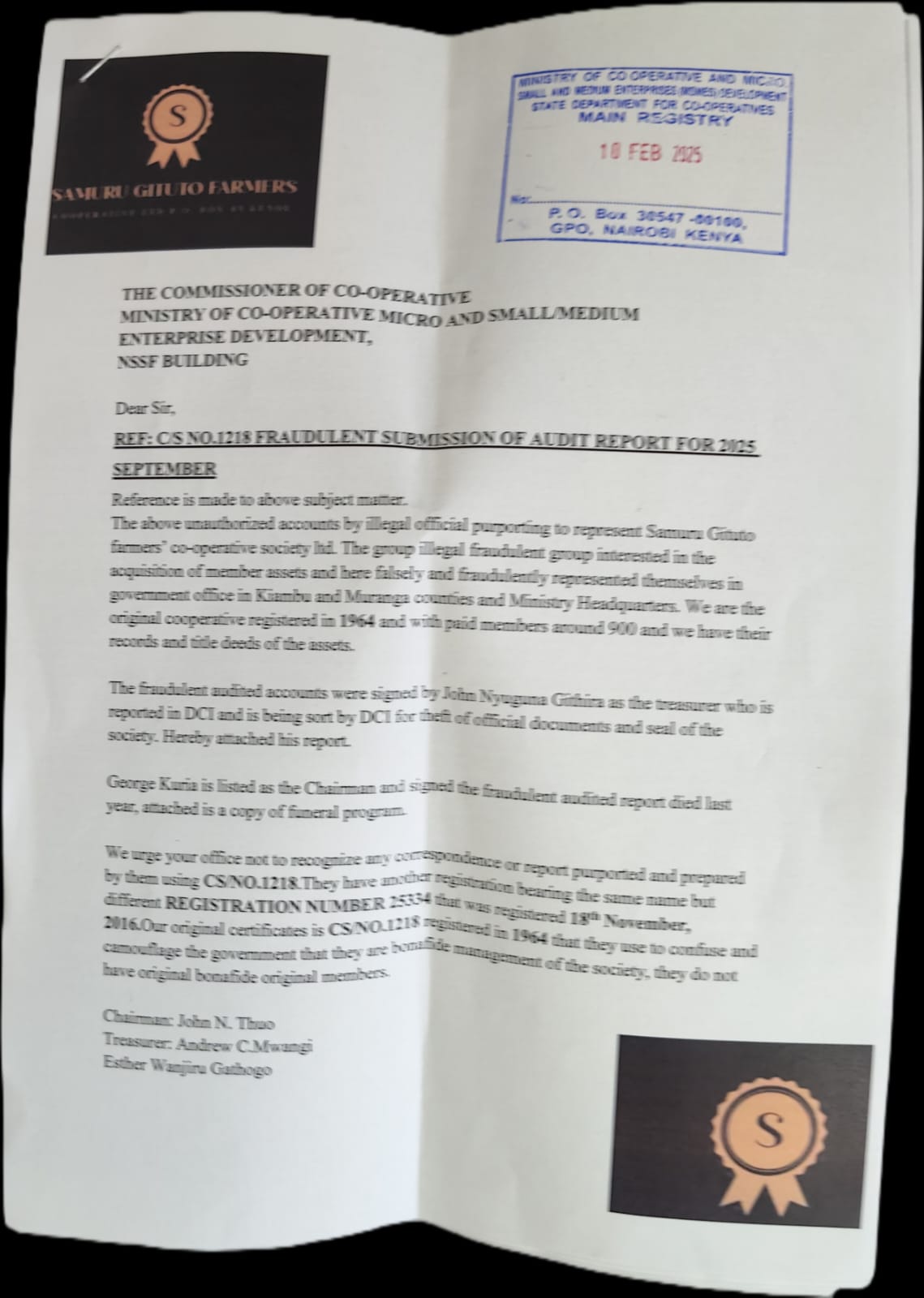 Letter to Cabinet Secretary (Jan 2026)